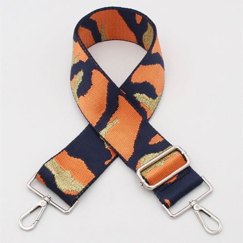 Orange, Navy & Gold Bag Strap