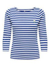 Load image into Gallery viewer, ONLY 3/4 Boat Neck Striped Top - Blue/White