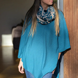 POM Teal Recycled Blend Poncho