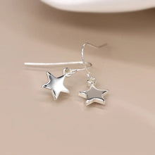 Load image into Gallery viewer, POM Silver Plated Star Drop Earrings