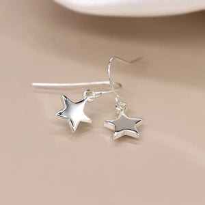 POM Silver Plated Star Drop Earrings