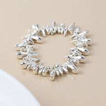 Load image into Gallery viewer, POM Silver Organic Droplet Bracelet