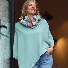 Load image into Gallery viewer, POM Recycled Blend Poncho - Seafoam