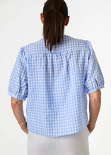 Load image into Gallery viewer, Dreams Pale Blue Gingham Short Sleeve Blouse