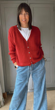 Load image into Gallery viewer, Mohair Blend Button Through Cardigan - Red