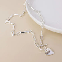 Load image into Gallery viewer, POM Foundry Silver Plated Heart &amp; T-Bar Necklace