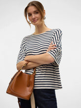Load image into Gallery viewer, Vero Moda Holly Tee - Navy/Ecru