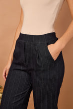 Load image into Gallery viewer, Herringbone Stripe Wide Leg Magic Trousers - Black