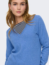 Load image into Gallery viewer, ONLY L/S V Neck Knitted Jumper - Ultramarine Melange