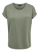 Load image into Gallery viewer, ONLY Short Sleeve Fold Up Cuff T-Shirt - Khaki