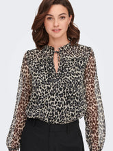Load image into Gallery viewer, ONLY Feminine Animal Print Blouse - Black