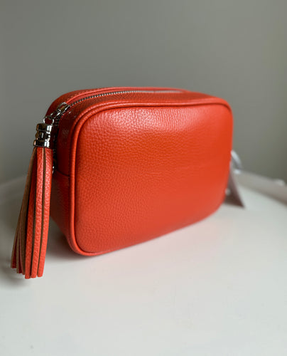 Burnt Orange Leather Camera Bag