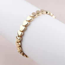 Load image into Gallery viewer, POM Golden Polished Small Hearts Stretch Bracelet
