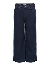 Load image into Gallery viewer, ONLY Dark Denim Wide Cropped Jeans