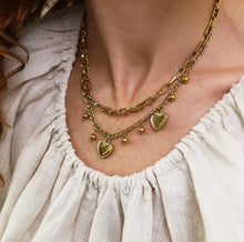 Load image into Gallery viewer, POM Waterproof Gold Plated Layered Heart Charm Necklace