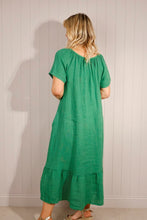Load image into Gallery viewer, Goose Island Tie Detail Linen Maxi Dress - Green