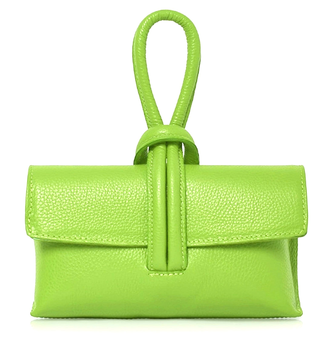 Lime Leather Loop Handle Bag