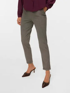 Vero Moda Kiara Tailored Stretch Trousers - Brown Melange