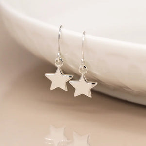 POM Silver Plated Star Drop Earrings