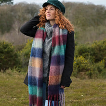 Load image into Gallery viewer, POM Earthy Mix Fluffy Check Scarf