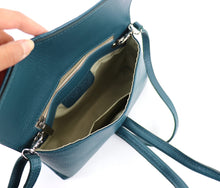 Load image into Gallery viewer, Teal Leather Loop Handle Bag