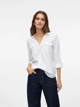 Load image into Gallery viewer, Vero Moda Linen Blend White Shirt