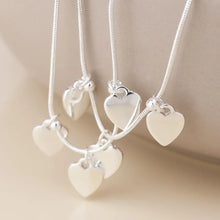 Load image into Gallery viewer, POM Moonbeam Silver Plated Double Strand Heart Drop Bracelet