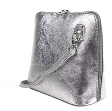 Load image into Gallery viewer, Silver Leather Small Cross Body Bag