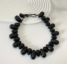 Load image into Gallery viewer, Black Teardrop Statement Necklace