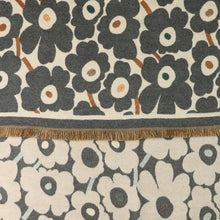 Load image into Gallery viewer, POM Grey Mix Poppy Print Jacquard Scarf