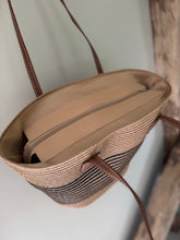 Load image into Gallery viewer, Large Straw Tote Bag - Black