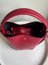 Load image into Gallery viewer, Leather Grab Handle Bag - Lipstick Red