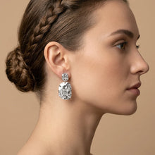 Load image into Gallery viewer, Isles and Stars Hammered Drop Earrings - Silver