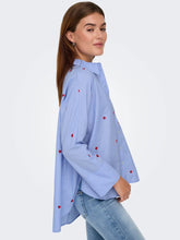 Load image into Gallery viewer, ONLY Grace Striped Shirt With Red Hearts