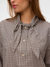 Load image into Gallery viewer, ONLY L/S Neck Scarf Shirt - Oatmeal/Brown