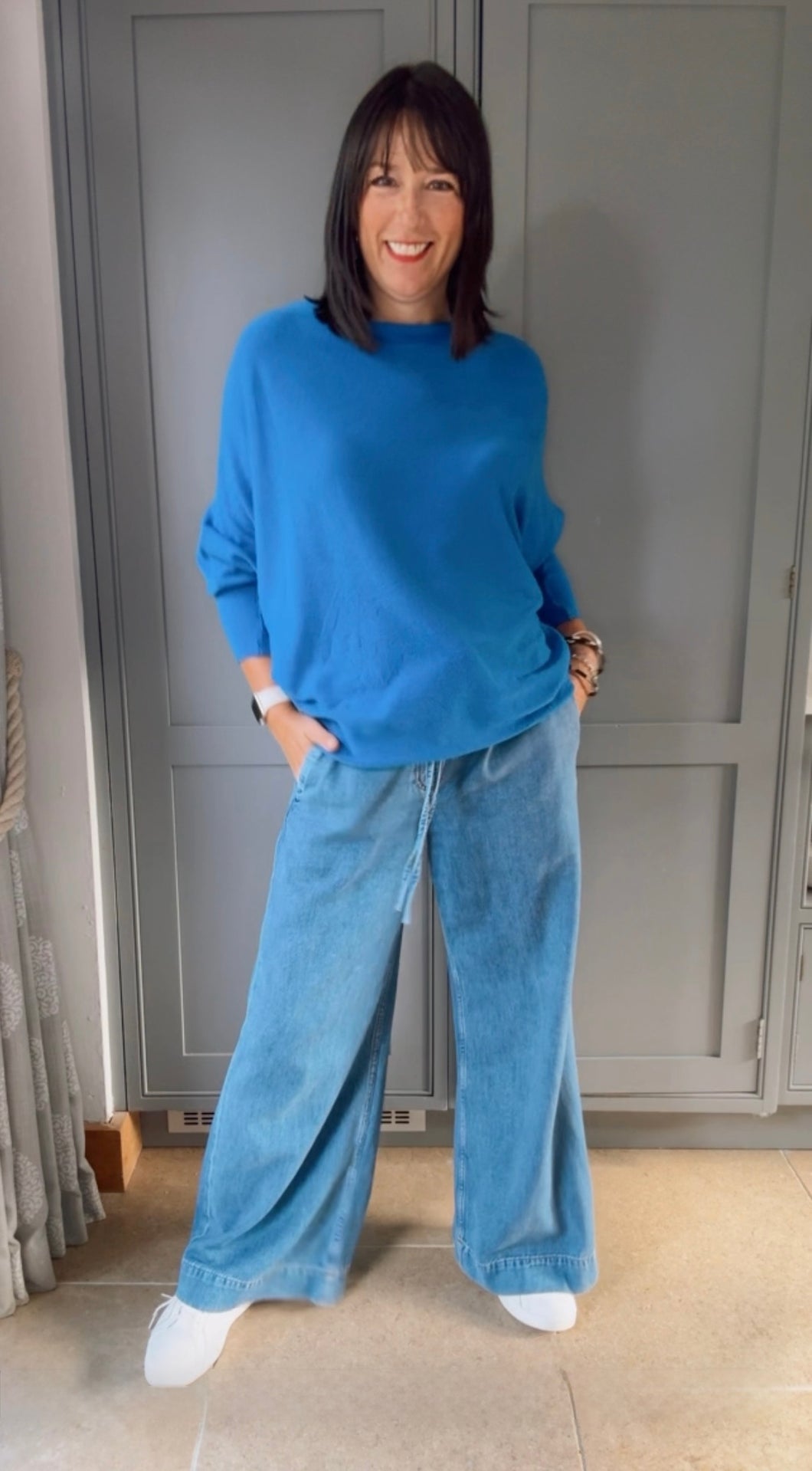 Goose Island Soft Knit Batwing Jumper - Royal Blue