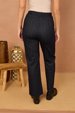 Load image into Gallery viewer, Herringbone Stripe Wide Leg Magic Trousers - Black