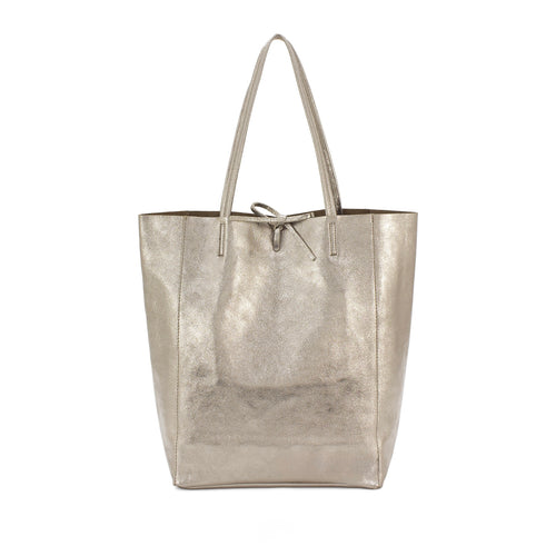 Made in Italy Leather Shopper - Bronze