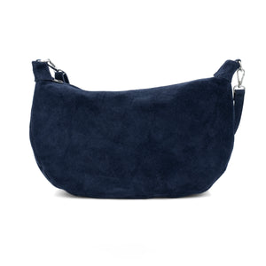 Navy Suede Crossbody Sling Bag