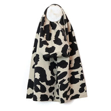 Load image into Gallery viewer, POM Carly Oatmeal &amp; Black Abstract Animal Print Scarf