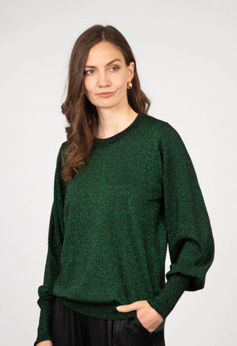 Penny Balloon Sleeve Jumper - Green