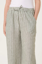 Load image into Gallery viewer, Made in Italy Cotton Blend Striped Wide Leg Trousers - Khaki