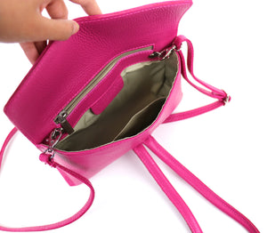 Hot Pink Leather Loop Handle Bag
