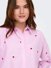 Load image into Gallery viewer, ONLY Grace Red Heart Pink Shirt