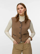 Load image into Gallery viewer, Vero Moda Animal Print Lined Teddy Gilet - Camel