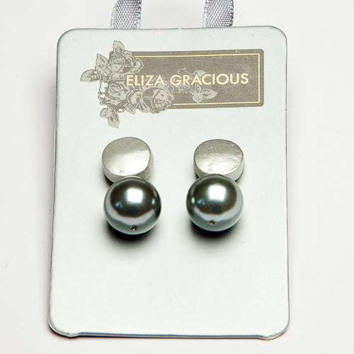 Eliza Gracious Grey & Silver Earrings