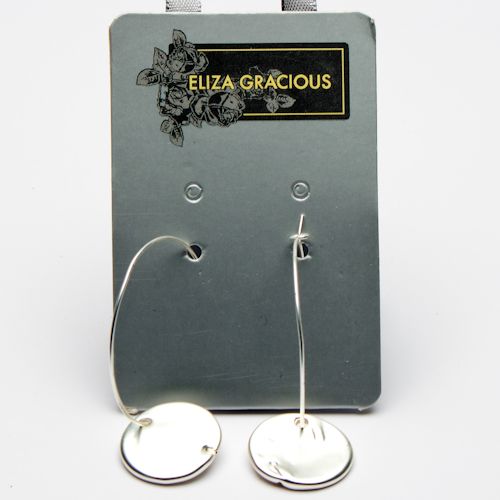 Eliza Gracious Beaten Disc on Hoop Earrings