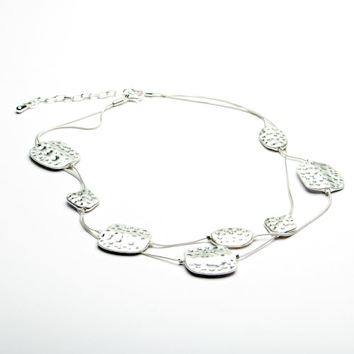 Eliza Gracious Hammered Effect Twin Strand Necklace