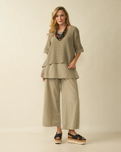 DECK Double Layered Top - Taupe