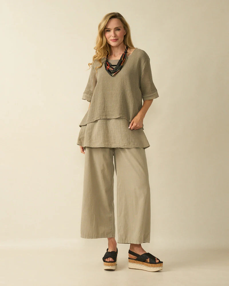 DECK Double Layered Top - Taupe